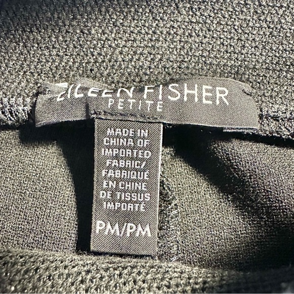 Eileen Fisher Petite Pull On Pants Black Womens Medium MP Stretch Career - Picture 3 of 10